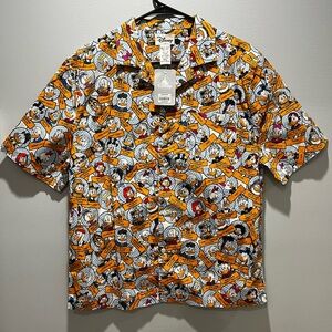 Unisex,Disney Ducks Woven Botton Shirt for‎ Adults Xsmall, NWT